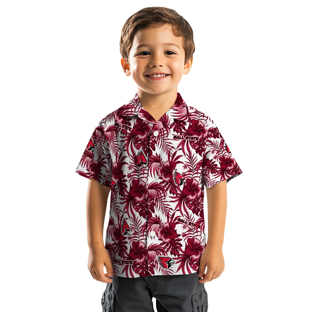 Ball State Cardinals Hawaiian Shirt - Hibiscus Exotic ball state cardinals hibiscus exotic red hawaiian shirts top rated