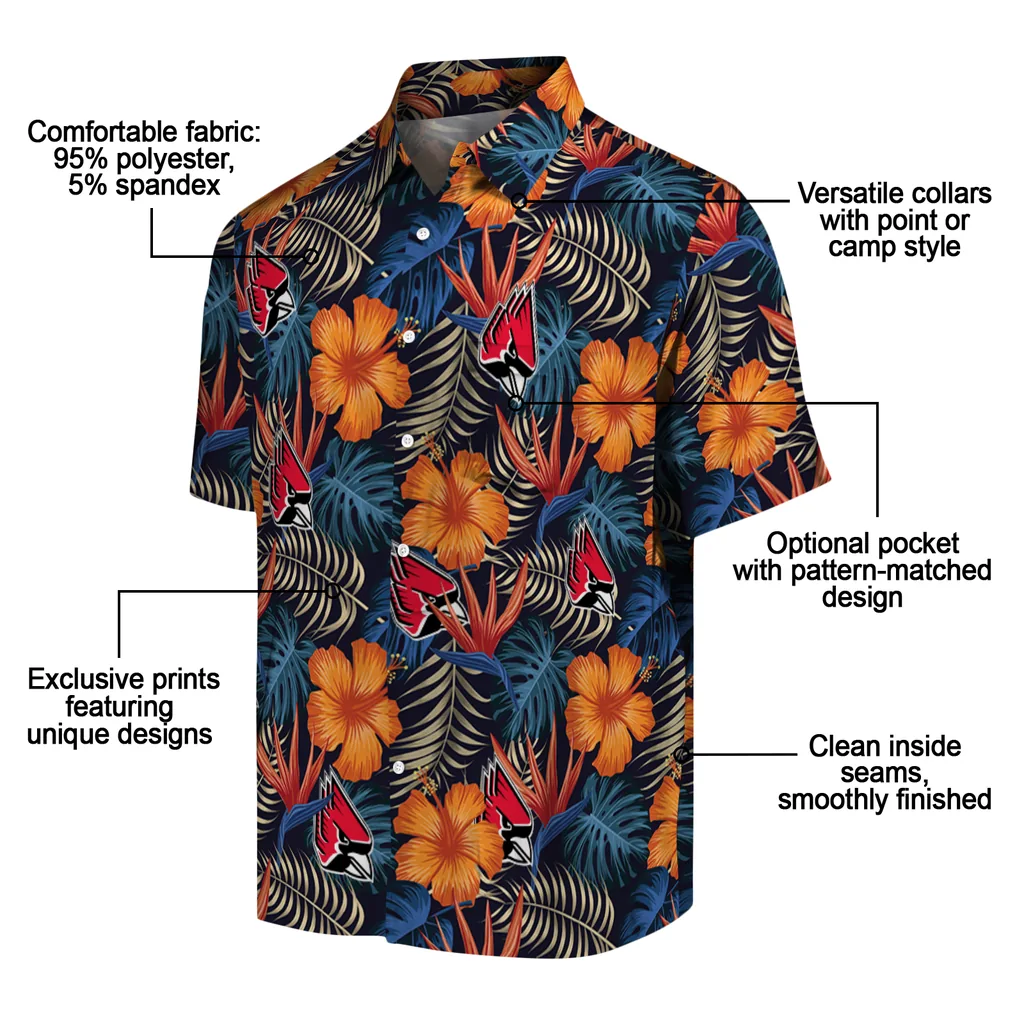 Ball State Cardinals Hawaiian Shirt - Hibiscus Foliage ball state cardinals hibiscus foliage hawaiian shirts new arrival