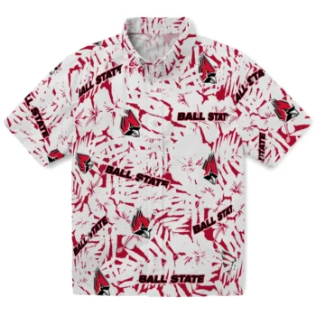 ball state cardinals hibiscus overlay hawaiian shirts best selling
