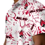 Ball State Cardinals Hawaiian Shirt – Hibiscus Overlay