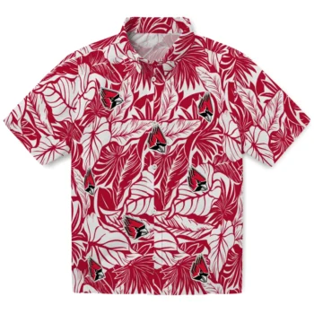ball state cardinals monstera layer red hawaiian shirts best selling