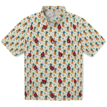 ball state cardinals pineapple delight beige hawaiian shirts best selling