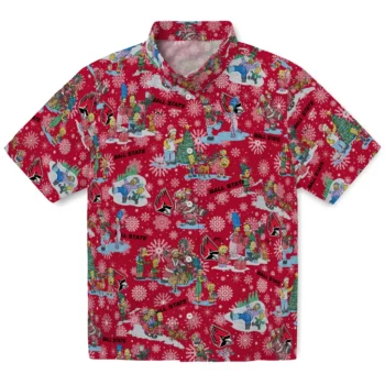 ball state cardinals simpsons christmas red hawaiian shirts best selling
