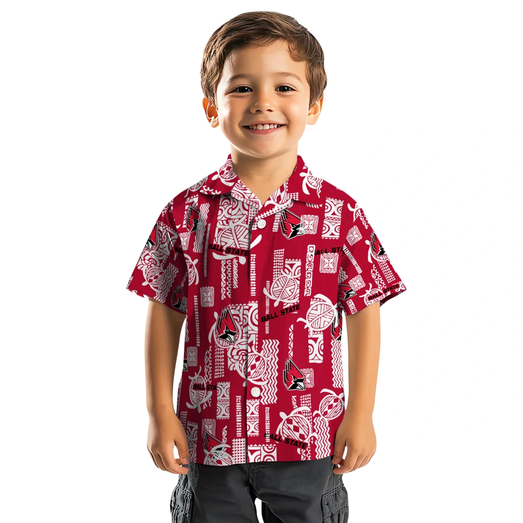 Ball State Cardinals Hawaiian Shirt - Turtle Lines ball state cardinals turtle lines red hawaiian shirts top rated