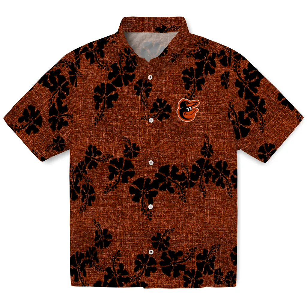 Baltimore Orioles Hawaiian Shirt - 50th State Flower baltimore orioles hibiscus petals orange hawaiian shirts best selling