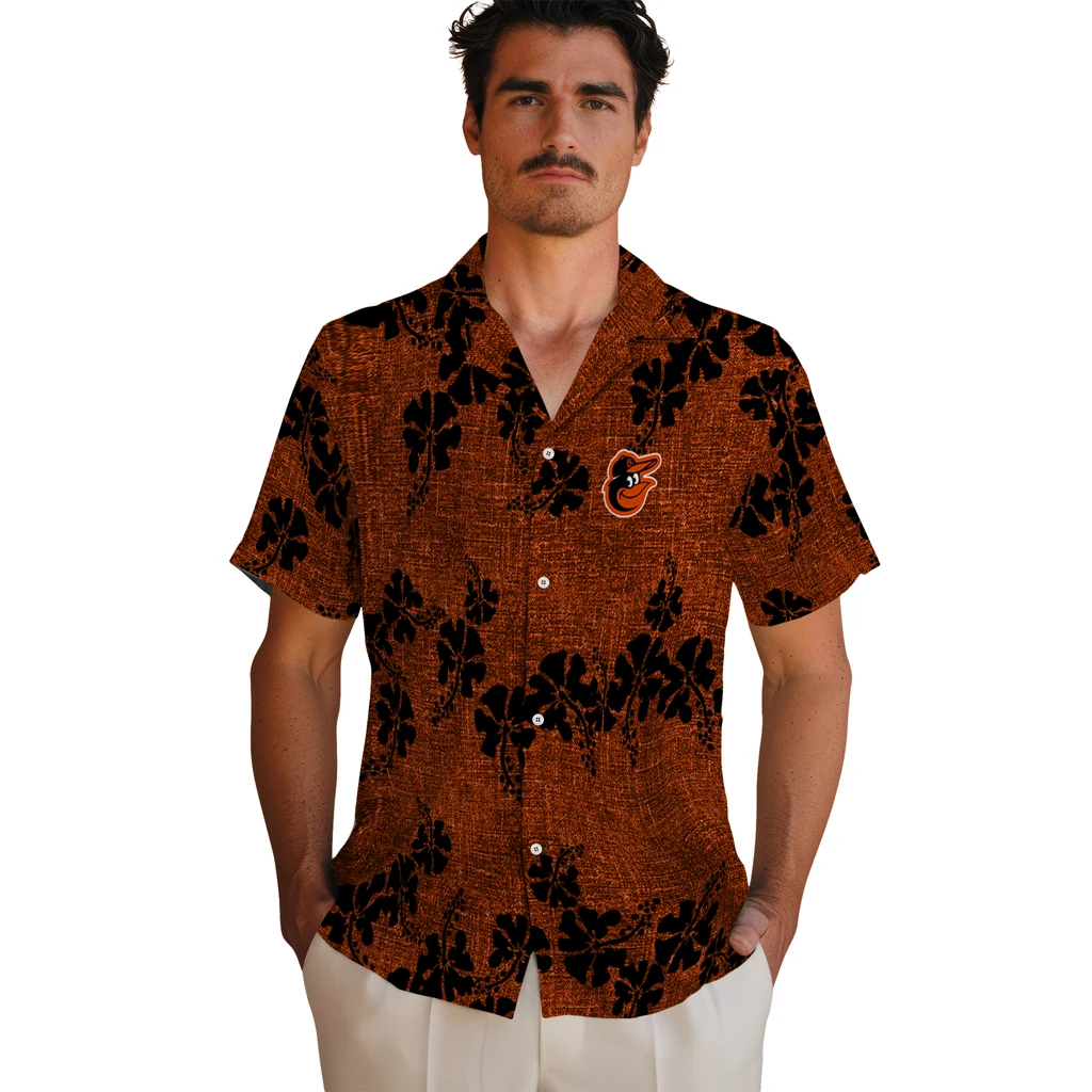 Baltimore Orioles Hawaiian Shirt - 50th State Flower baltimore orioles hibiscus petals orange hawaiian shirts fashion forward