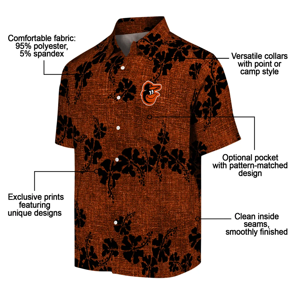Baltimore Orioles Hawaiian Shirt - 50th State Flower baltimore orioles hibiscus petals orange hawaiian shirts new arrival