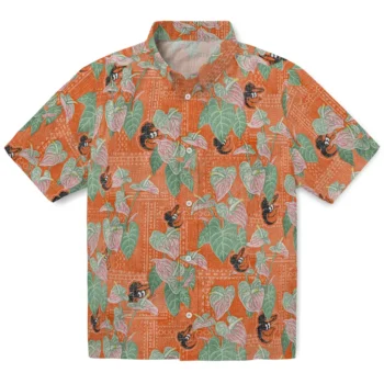 baltimore orioles anthurium overlay orange hawaiian shirts best selling