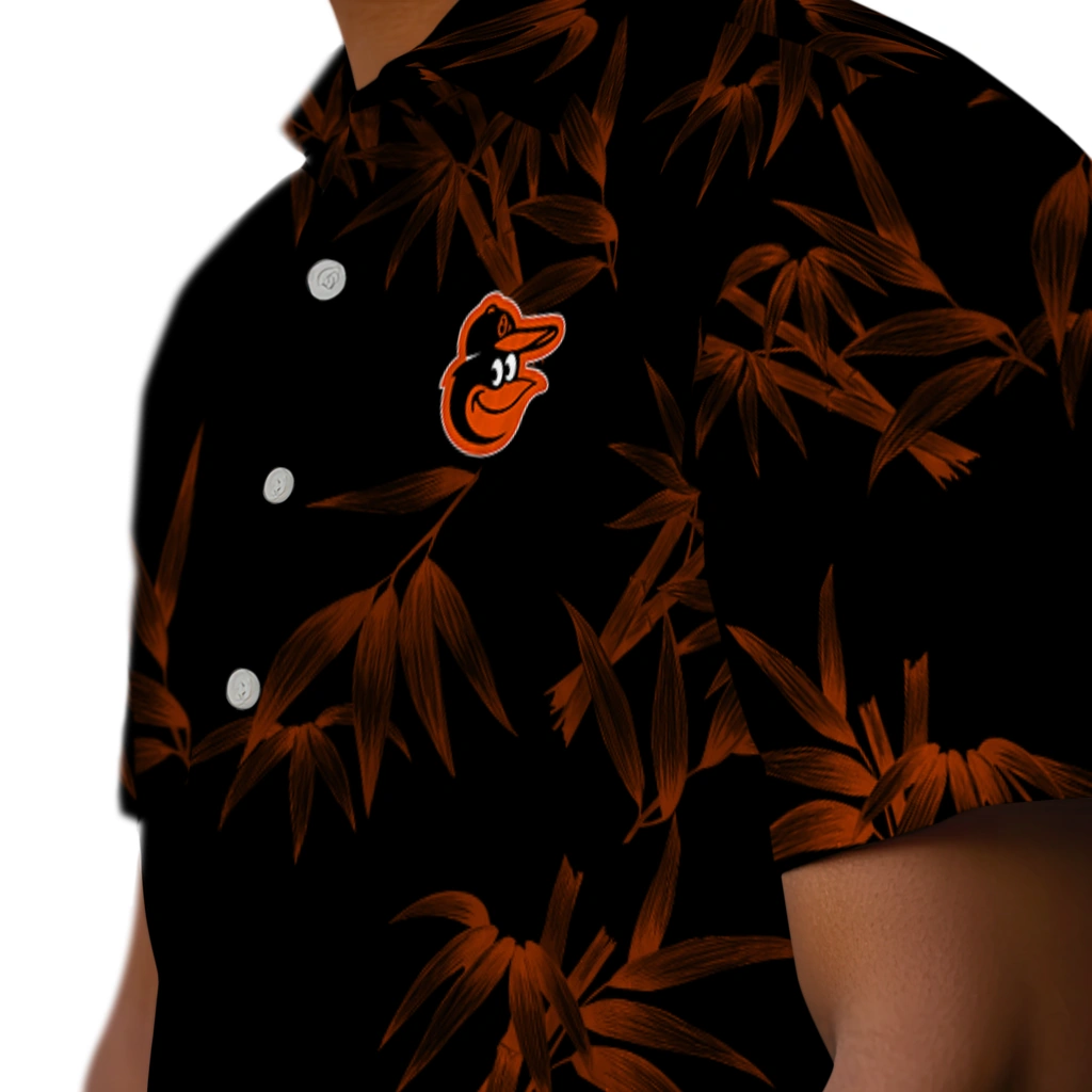 Baltimore Orioles Hawaiian Shirt - Bamboo Branches baltimore orioles bamboo branches orange black hawaiian shirts trendy