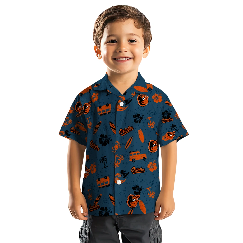Baltimore Orioles Hawaiian Shirt - Beach Vibe baltimore orioles beach vibe navy hawaiian shirts top rated
