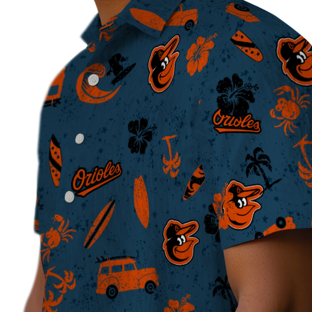 Baltimore Orioles Hawaiian Shirt - Beach Vibe baltimore orioles beach vibe navy hawaiian shirts trendy