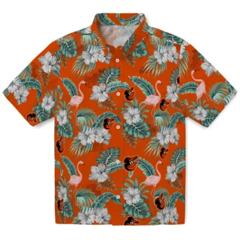 baltimore orioles flamingo palms orange hawaiian shirts best selling