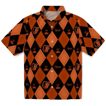 baltimore orioles balloon plaid orange hawaiian shirts best selling