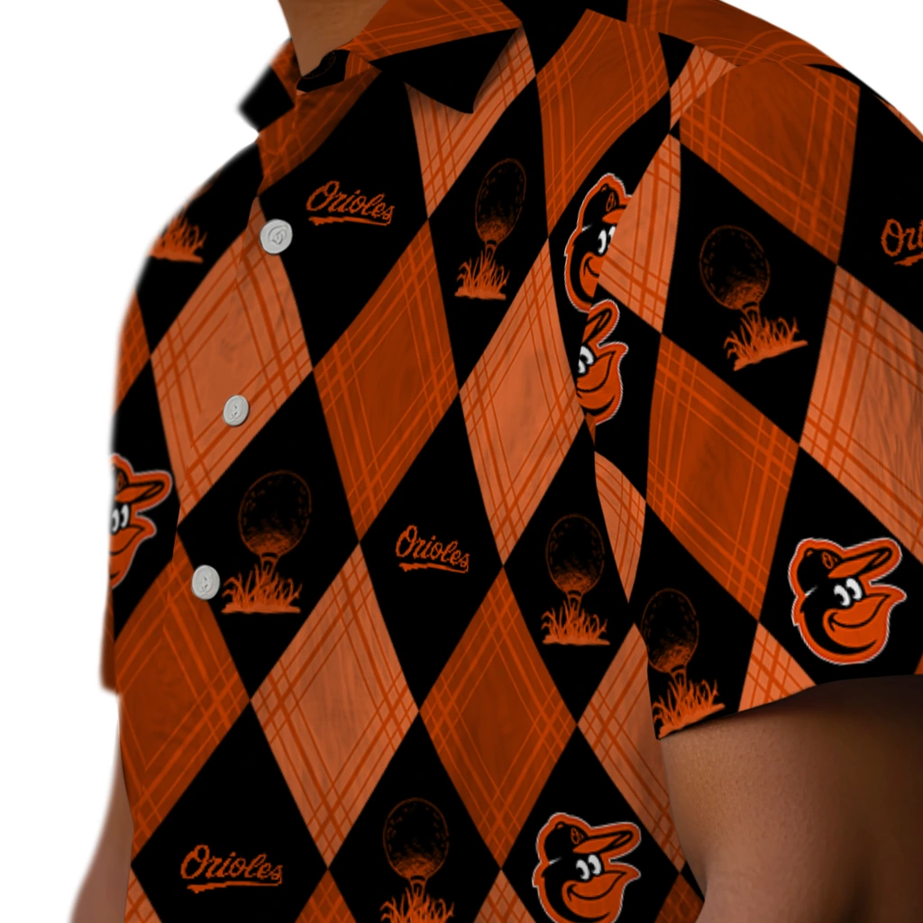 Baltimore Orioles Hawaiian Shirt - Golfing Plaid baltimore orioles balloon plaid orange hawaiian shirts trendy