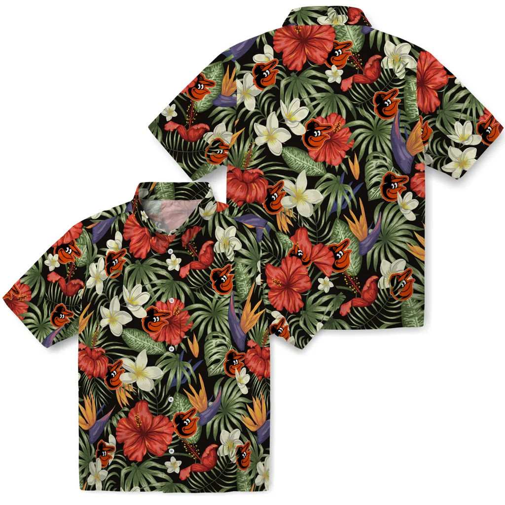 Baltimore Orioles Hawaiian Shirt - Hawaii Floral Hibiscus baltimore orioles hibiscus bird hawaiian shirts high quality