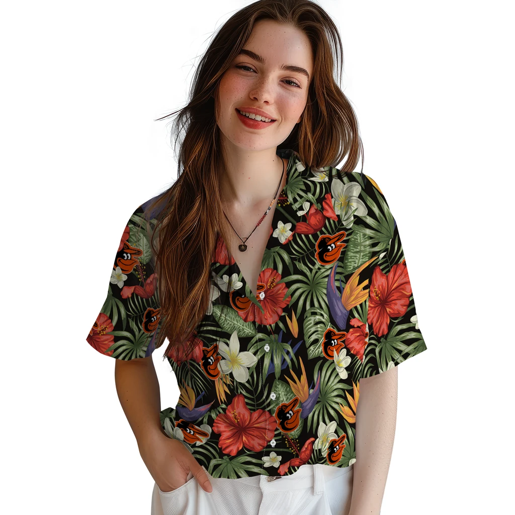 Baltimore Orioles Hawaiian Shirt - Hawaii Floral Hibiscus baltimore orioles hibiscus bird hawaiian shirts latest model