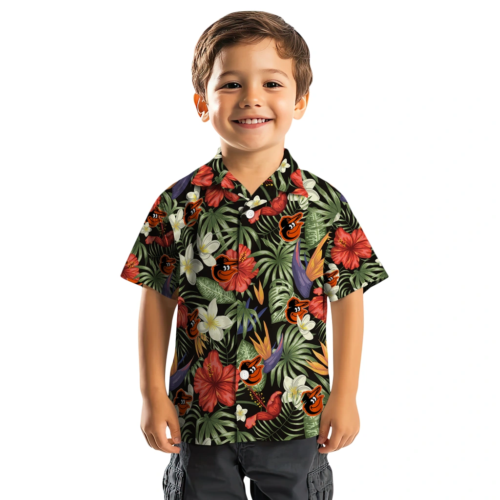 Baltimore Orioles Hawaiian Shirt - Hawaii Floral Hibiscus baltimore orioles hibiscus bird hawaiian shirts top rated