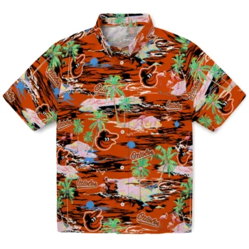 baltimore orioles flamingo retreat orange hawaiian shirts best selling