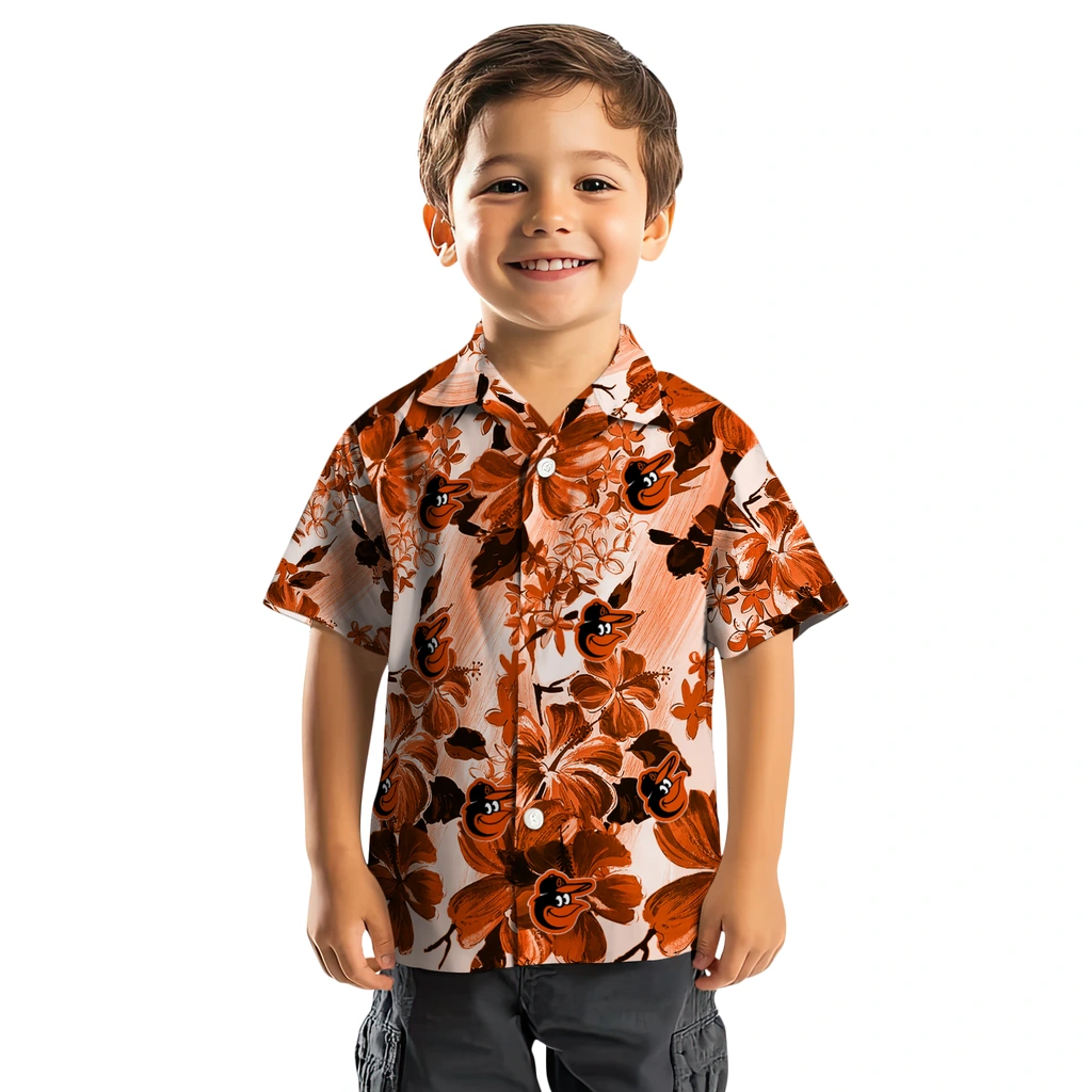 Baltimore Orioles Hawaiian Shirt - Hibiscus Arrangement baltimore orioles hibiscus arrangement orange hawaiian shirts top rated