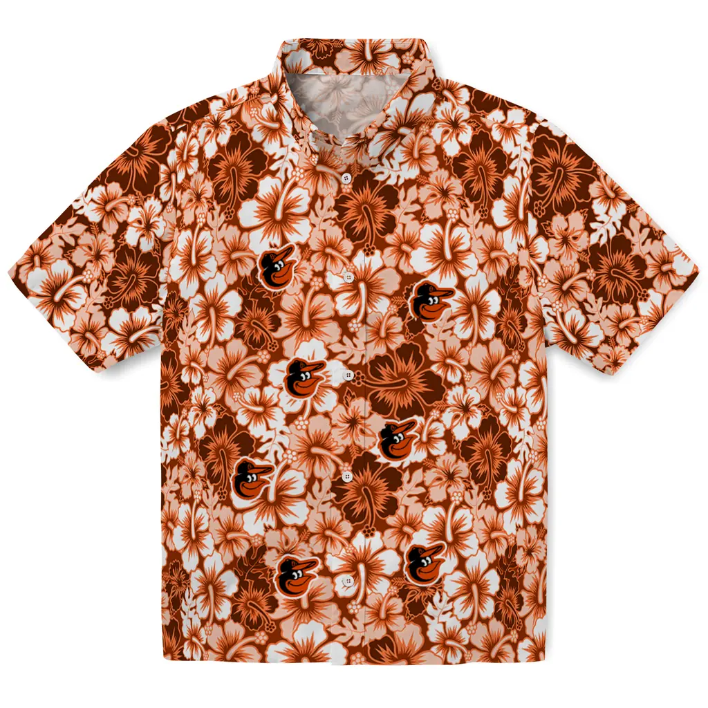 Baltimore Orioles Hawaiian Shirt - Hibiscus Blooms baltimore orioles hibiscus blooms orange hawaiian shirts best selling