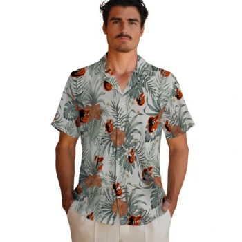 baltimore orioles hibiscus designs beige hawaiian shirts fashion forward