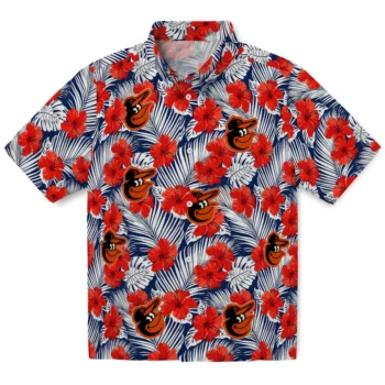 baltimore orioles hibiscus fiesta red royal blue hawaiian shirts best selling