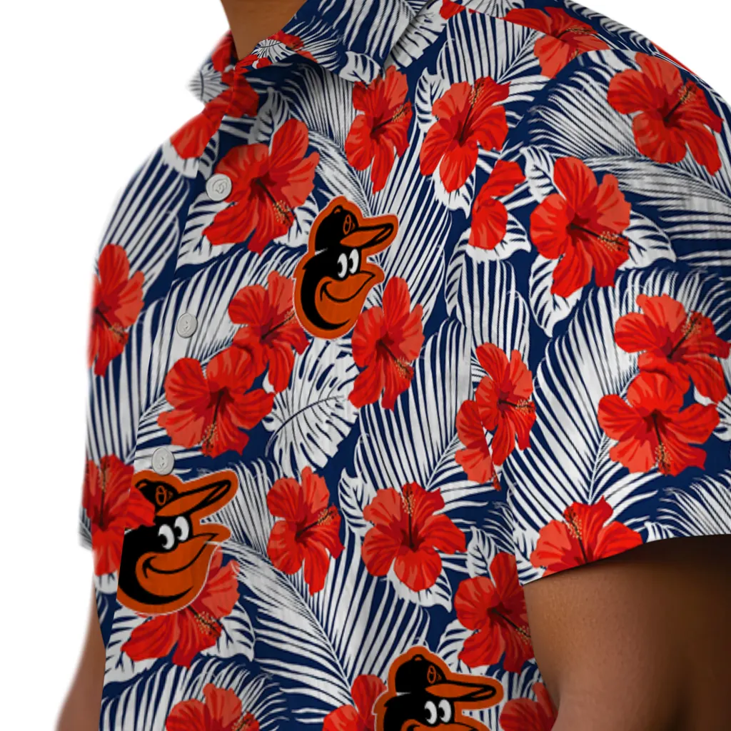 Baltimore Orioles Hawaiian Shirt - Hibiscus Fiesta baltimore orioles hibiscus fiesta red royal blue hawaiian shirts trendy