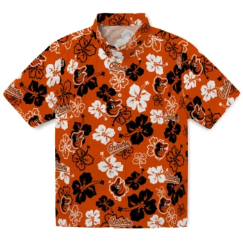 baltimore orioles hibiscus bloom orange hawaiian shirts best selling