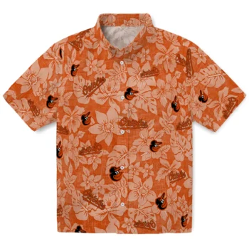 baltimore orioles hibiscus oasis orange hawaiian shirts best selling