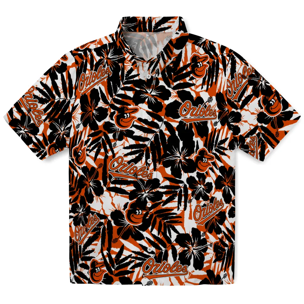 Baltimore Orioles Hawaiian Shirt - Hibiscus Overlay baltimore orioles hibiscus overlay hawaiian shirts best selling