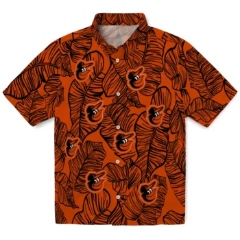 baltimore orioles leaf outline orange hawaiian shirts best selling