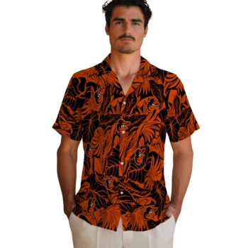 baltimore orioles monstera layer orange hawaiian shirts fashion forward