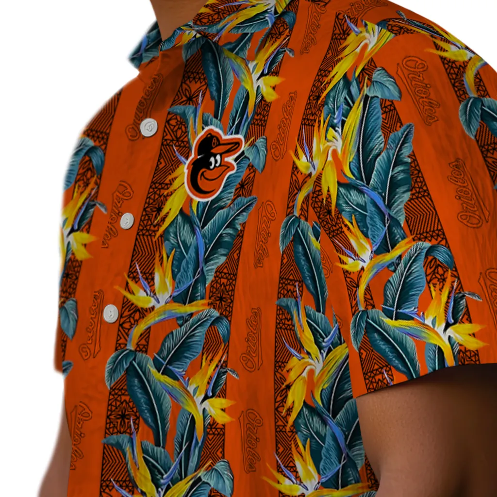 Baltimore Orioles Hawaiian Shirt - Paradise Vines baltimore orioles paradise vines orange hawaiian shirts trendy