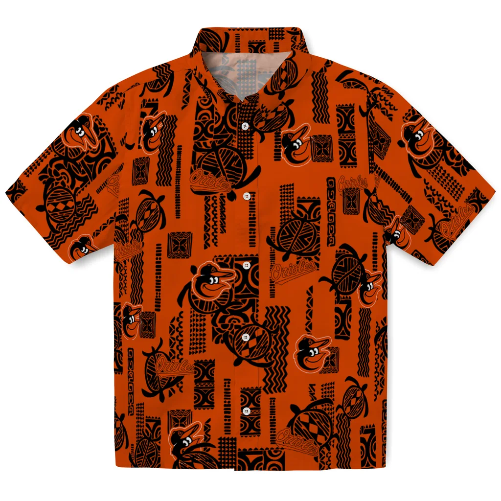 Baltimore Orioles Hawaiian Shirt - Turtle Lines baltimore orioles turtle lines orange hawaiian shirts best selling