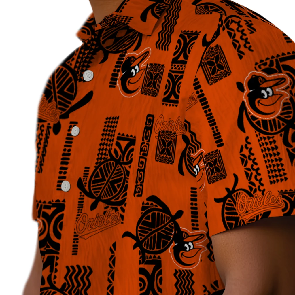 Baltimore Orioles Hawaiian Shirt - Turtle Lines baltimore orioles turtle lines orange hawaiian shirts trendy