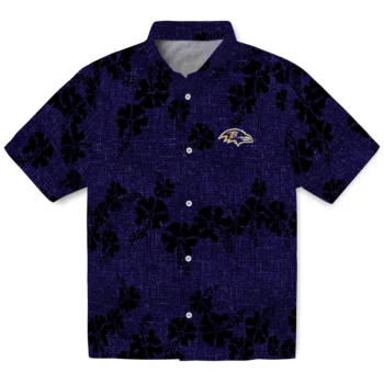 baltimore ravens hibiscus petals purple hawaiian shirts best selling