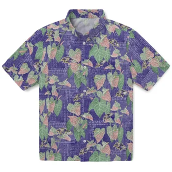 baltimore ravens anthurium overlay purple hawaiian shirts best selling