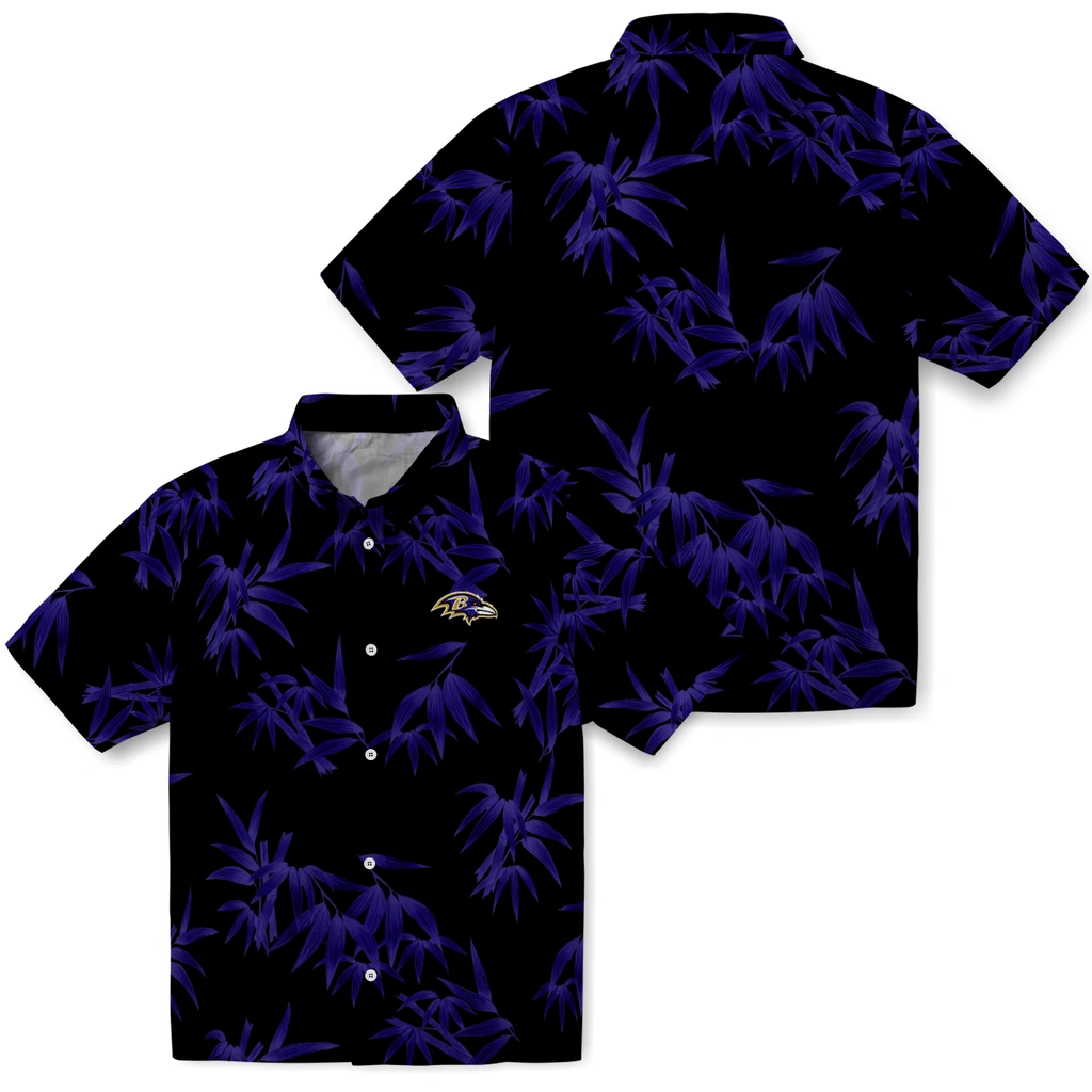 Baltimore Ravens Hawaiian Shirt - Bamboo Branches baltimore ravens bamboo branches purple black hawaiian shirts high quality