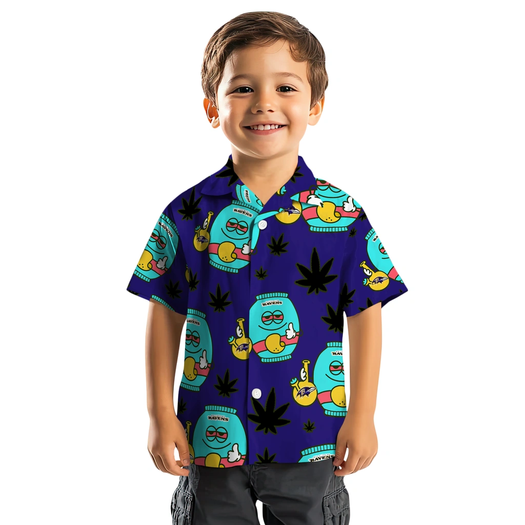 Baltimore Ravens Hawaiian Shirt - Chill Vibe baltimore ravens bong smile purple hawaiian shirts top rated