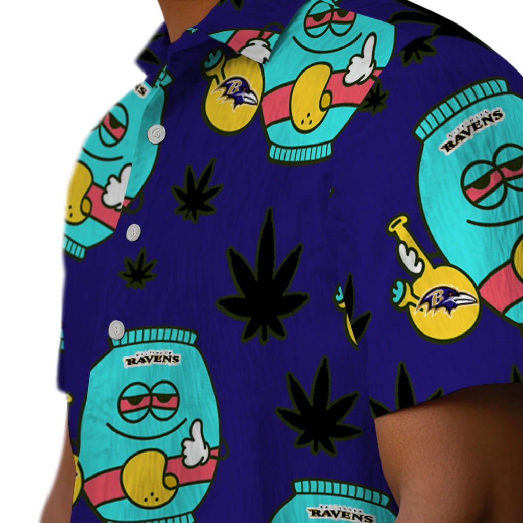 Baltimore Ravens Hawaiian Shirt - Chill Vibe baltimore ravens bong smile purple hawaiian shirts trendy
