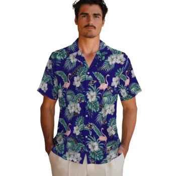 baltimore ravens flamingo palms purple hawaiian shirts fashion forward