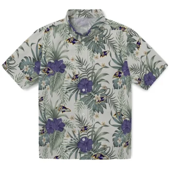 baltimore ravens hibiscus designs beige hawaiian shirts best selling