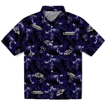 baltimore ravens hibiscus exotic purple hawaiian shirts best selling