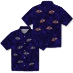 Baltimore Ravens Hawaiian Shirt – Leaf Outline