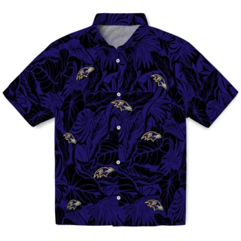 baltimore ravens monstera layer purple hawaiian shirts best selling