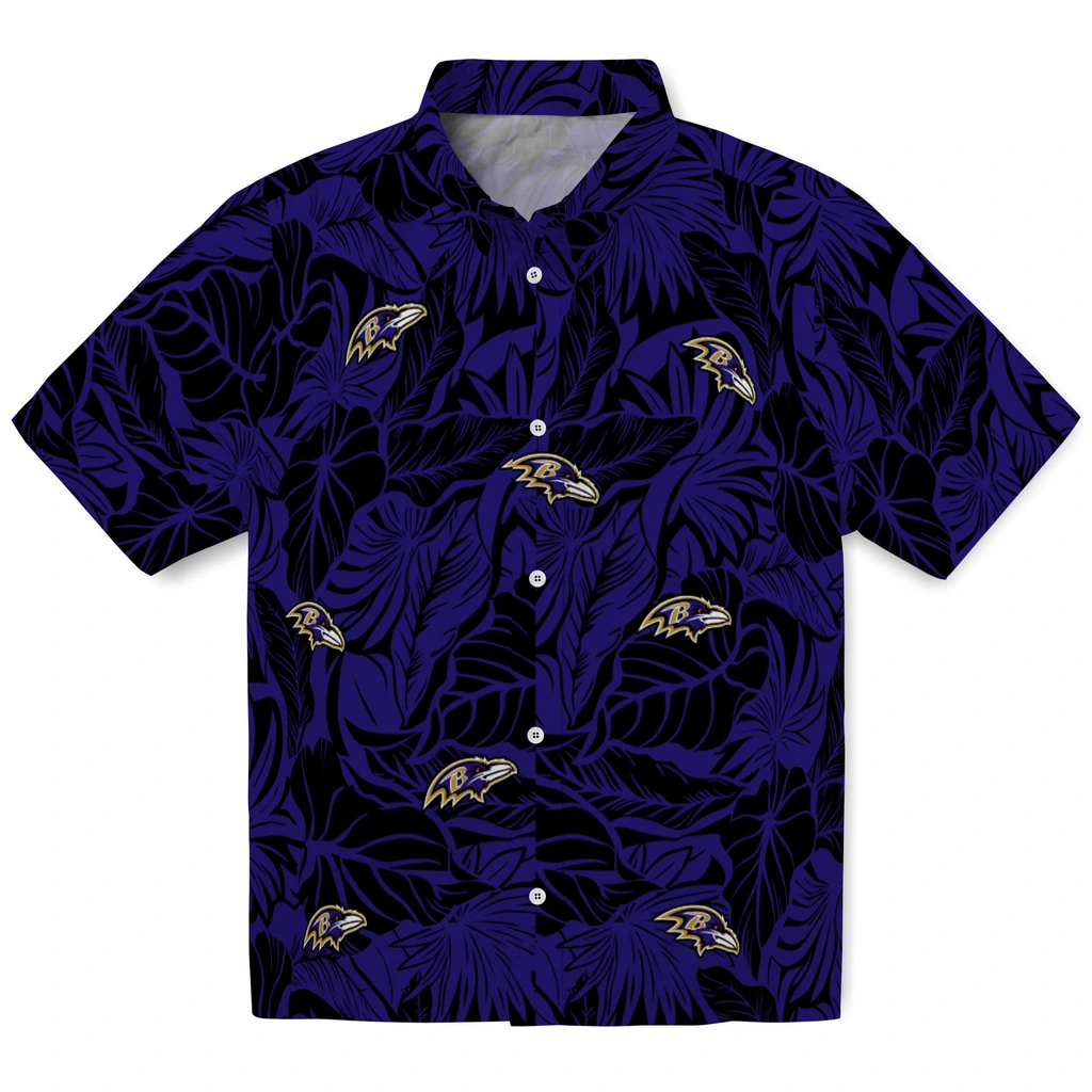 Baltimore Ravens Hawaiian Shirt - Monstera Layer baltimore ravens monstera layer purple hawaiian shirts best selling