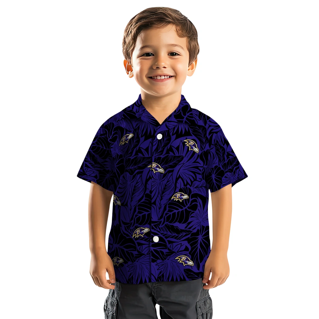 Baltimore Ravens Hawaiian Shirt - Monstera Layer baltimore ravens monstera layer purple hawaiian shirts top rated