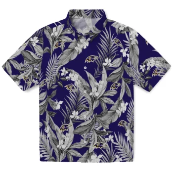 baltimore ravens palm leaves purple hawaiian shirts best selling