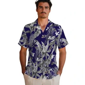 baltimore ravens palm leaves purple hawaiian shirts fashion forward