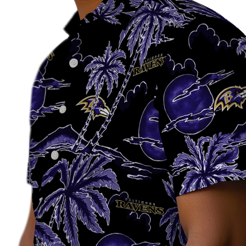 Baltimore Ravens Hawaiian Shirt - Palm Sunset baltimore ravens palm sunset hawaiian shirts trendy